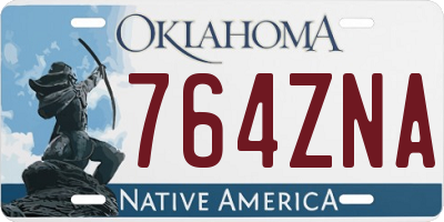 OK license plate 764ZNA