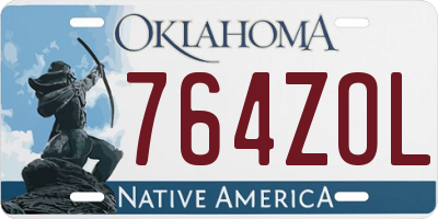 OK license plate 764ZOL