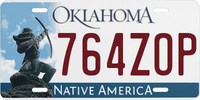 OK license plate 764ZOP