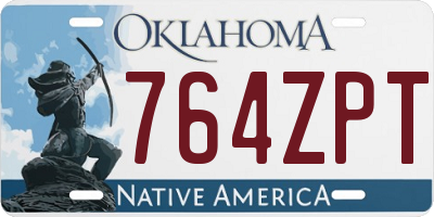 OK license plate 764ZPT