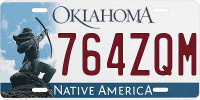 OK license plate 764ZQM