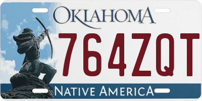 OK license plate 764ZQT