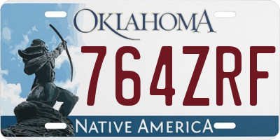 OK license plate 764ZRF