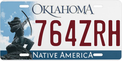 OK license plate 764ZRH