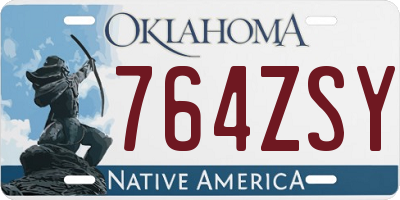 OK license plate 764ZSY