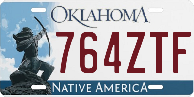 OK license plate 764ZTF
