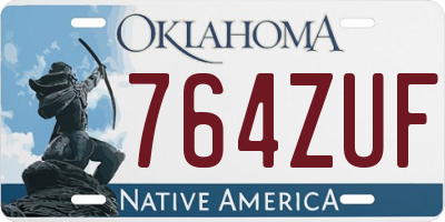 OK license plate 764ZUF