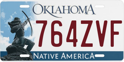 OK license plate 764ZVF