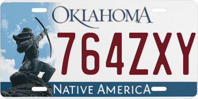 OK license plate 764ZXY