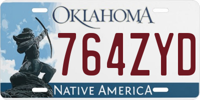 OK license plate 764ZYD
