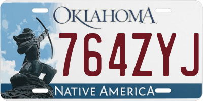 OK license plate 764ZYJ