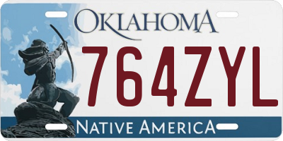 OK license plate 764ZYL