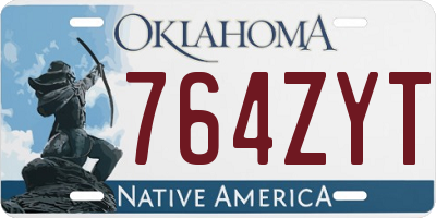 OK license plate 764ZYT