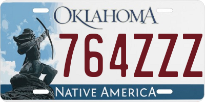 OK license plate 764ZZZ