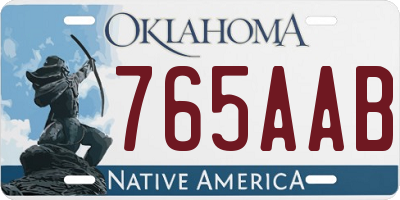 OK license plate 765AAB