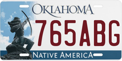 OK license plate 765ABG