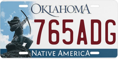 OK license plate 765ADG