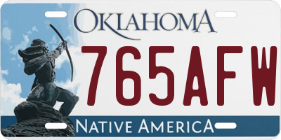 OK license plate 765AFW
