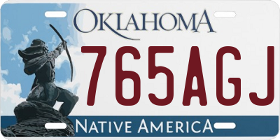 OK license plate 765AGJ