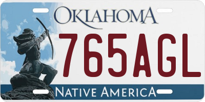 OK license plate 765AGL