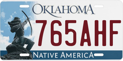 OK license plate 765AHF
