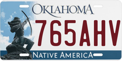 OK license plate 765AHV