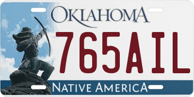 OK license plate 765AIL