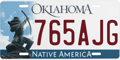 OK license plate 765AJG