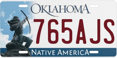 OK license plate 765AJS