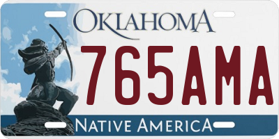 OK license plate 765AMA