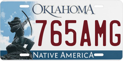 OK license plate 765AMG