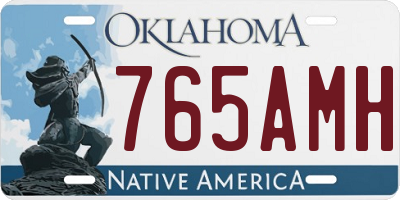 OK license plate 765AMH