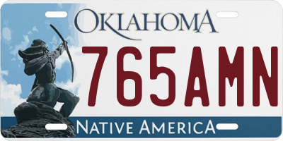 OK license plate 765AMN