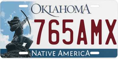 OK license plate 765AMX