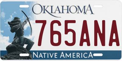 OK license plate 765ANA