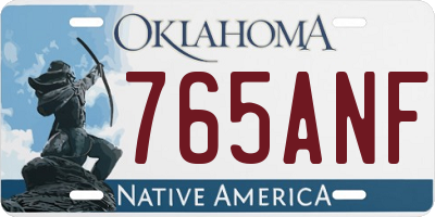 OK license plate 765ANF