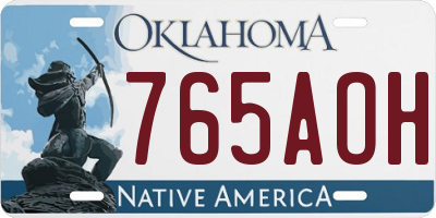OK license plate 765AOH
