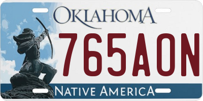 OK license plate 765AON