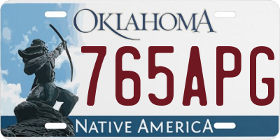 OK license plate 765APG