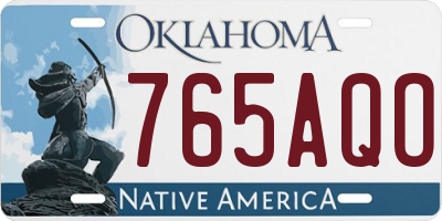 OK license plate 765AQO