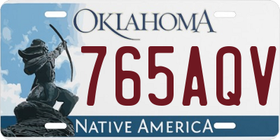 OK license plate 765AQV