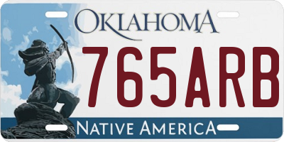 OK license plate 765ARB