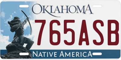 OK license plate 765ASB