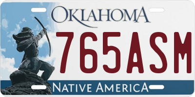 OK license plate 765ASM