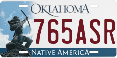 OK license plate 765ASR