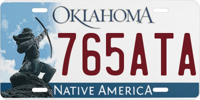 OK license plate 765ATA