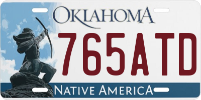OK license plate 765ATD