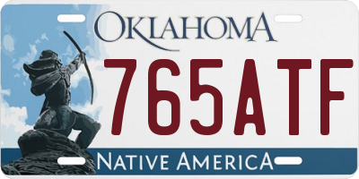 OK license plate 765ATF