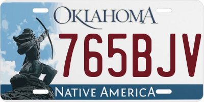OK license plate 765BJV