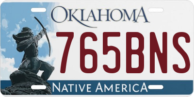 OK license plate 765BNS